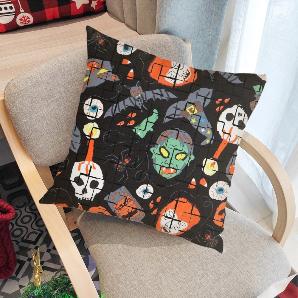 Halloween Decorative Pillow Case-Broomstick Pillow Case for Bedroom Aesthetic,#315