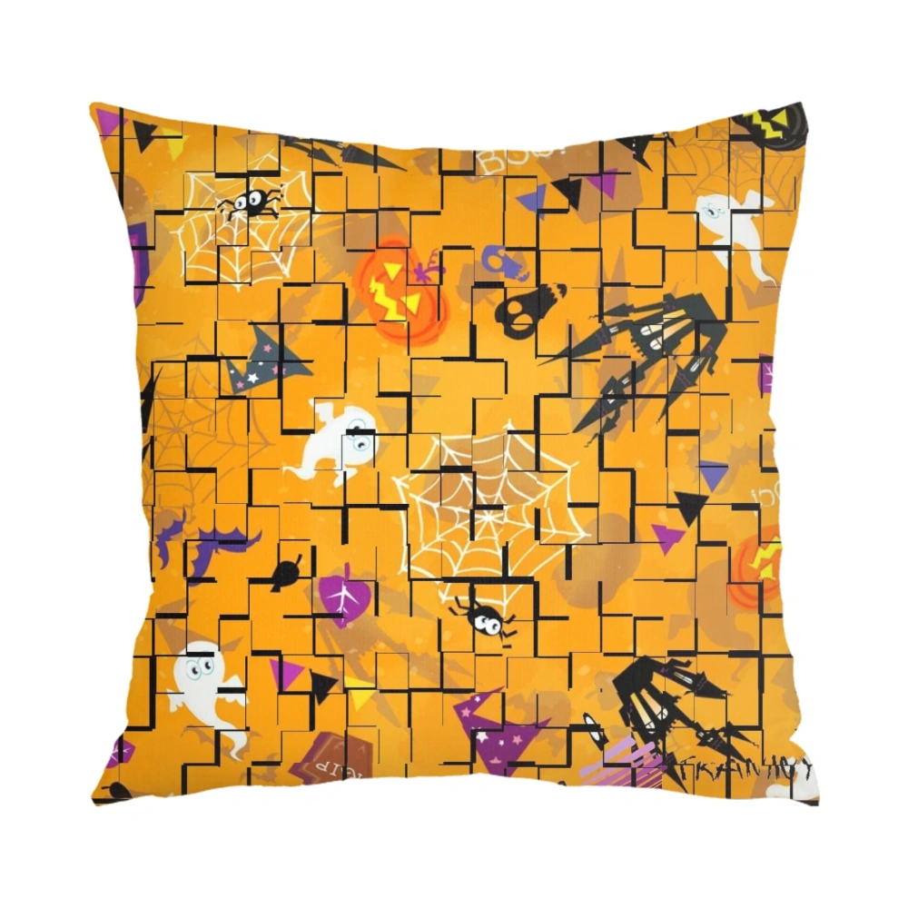 Halloween Decorative Pillow Case-Broomstick Pillow Case for Bedroom Aesthetic,#319