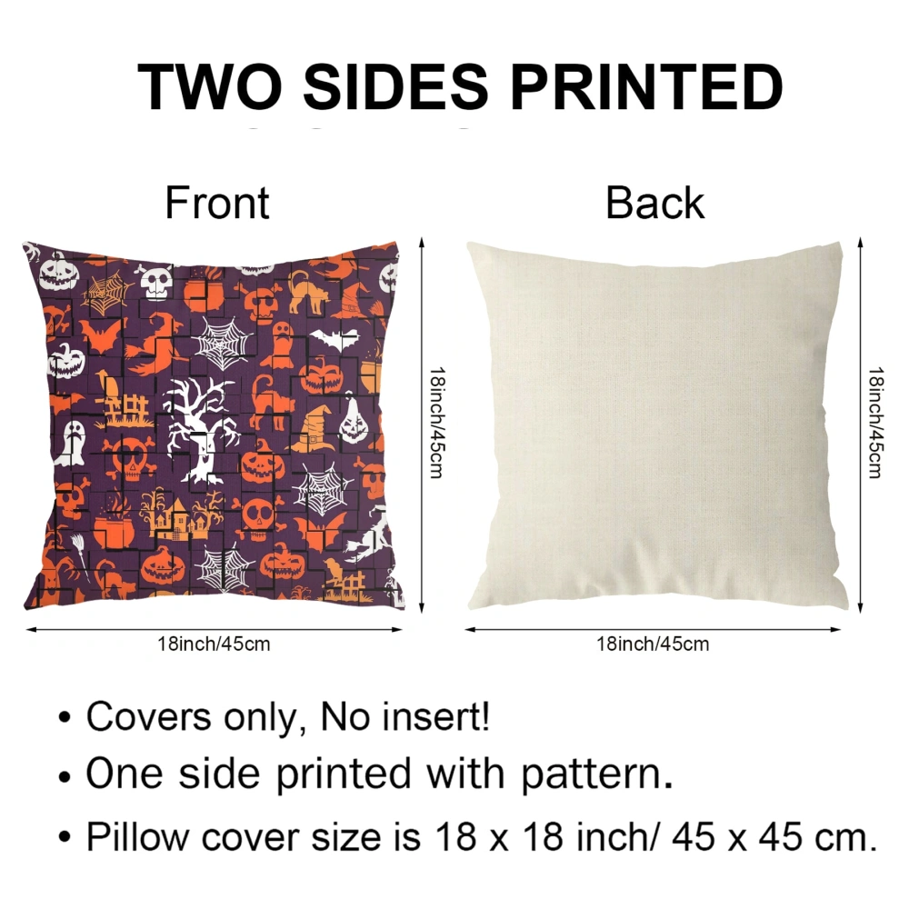 Halloween Decorative Pillow Case-Broomstick Pillow Case for Bedroom Room Dorm Decor Halloween Pillow Case,#326