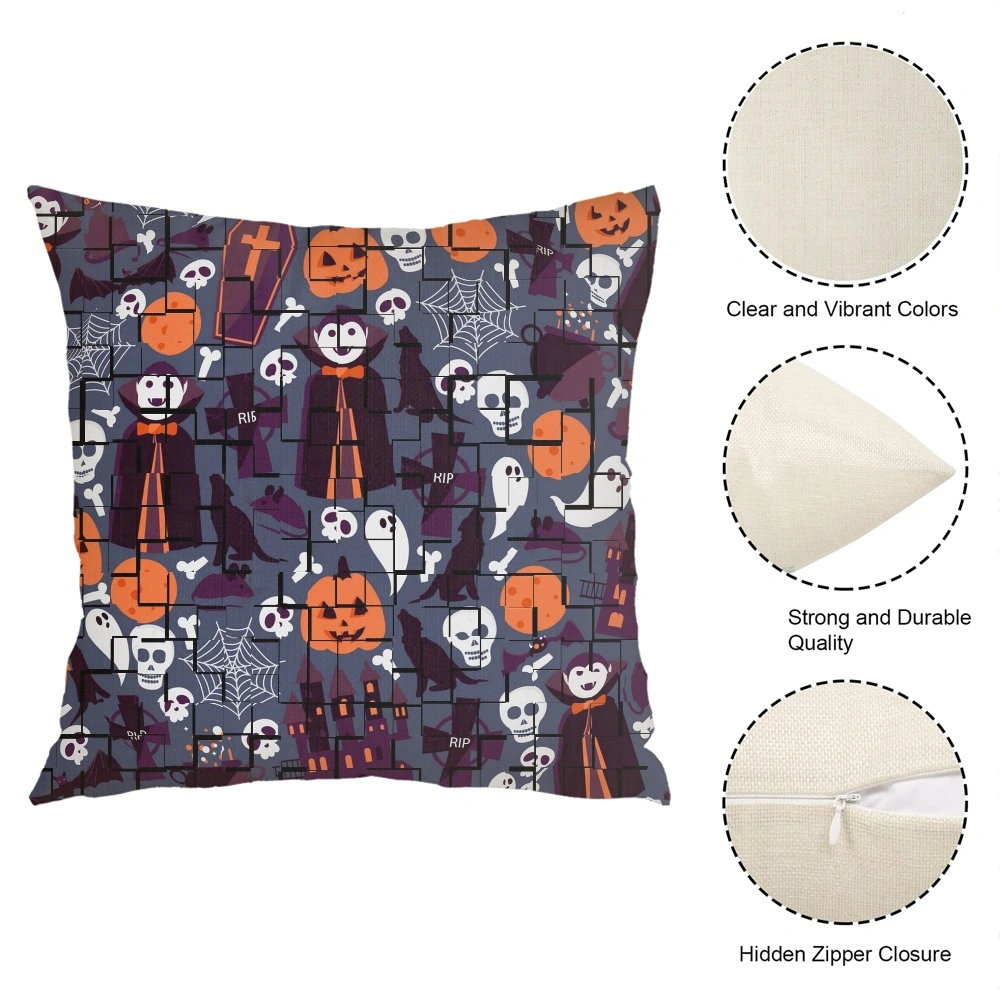 Halloween Decorative Pillow Case-Broomstick Pillow Case for Bedroom Room Dorm Decor Halloween Pillow Case,#330