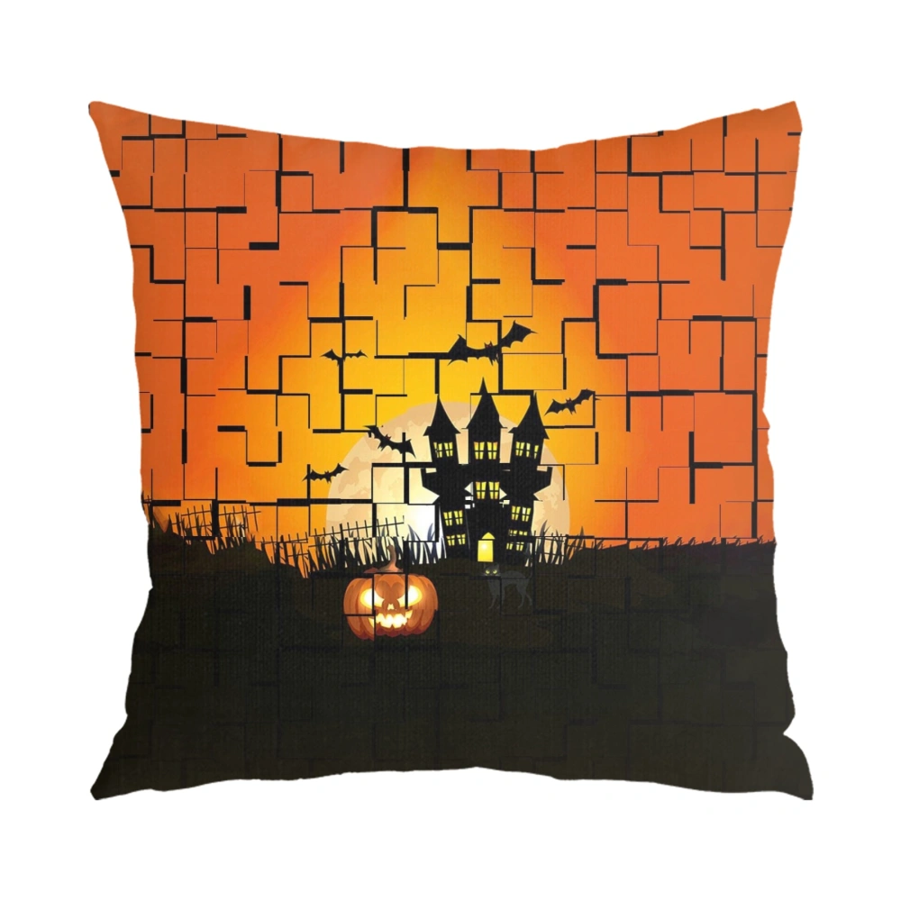 Halloween Decorative Pillow Case-Broomstick Pillow Case for Bedroom, Aesthetic Art Pillow Case,#339