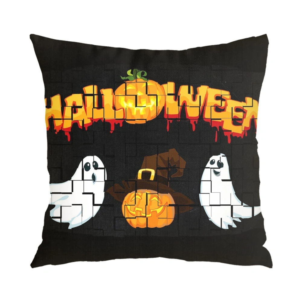 Halloween Decorative Pillow Case-Broomstick Pillow Case for Men Women Gothic Hippie Halloween Bohemian Terror Rock and Roll Bedroom Living Room Dor,#347