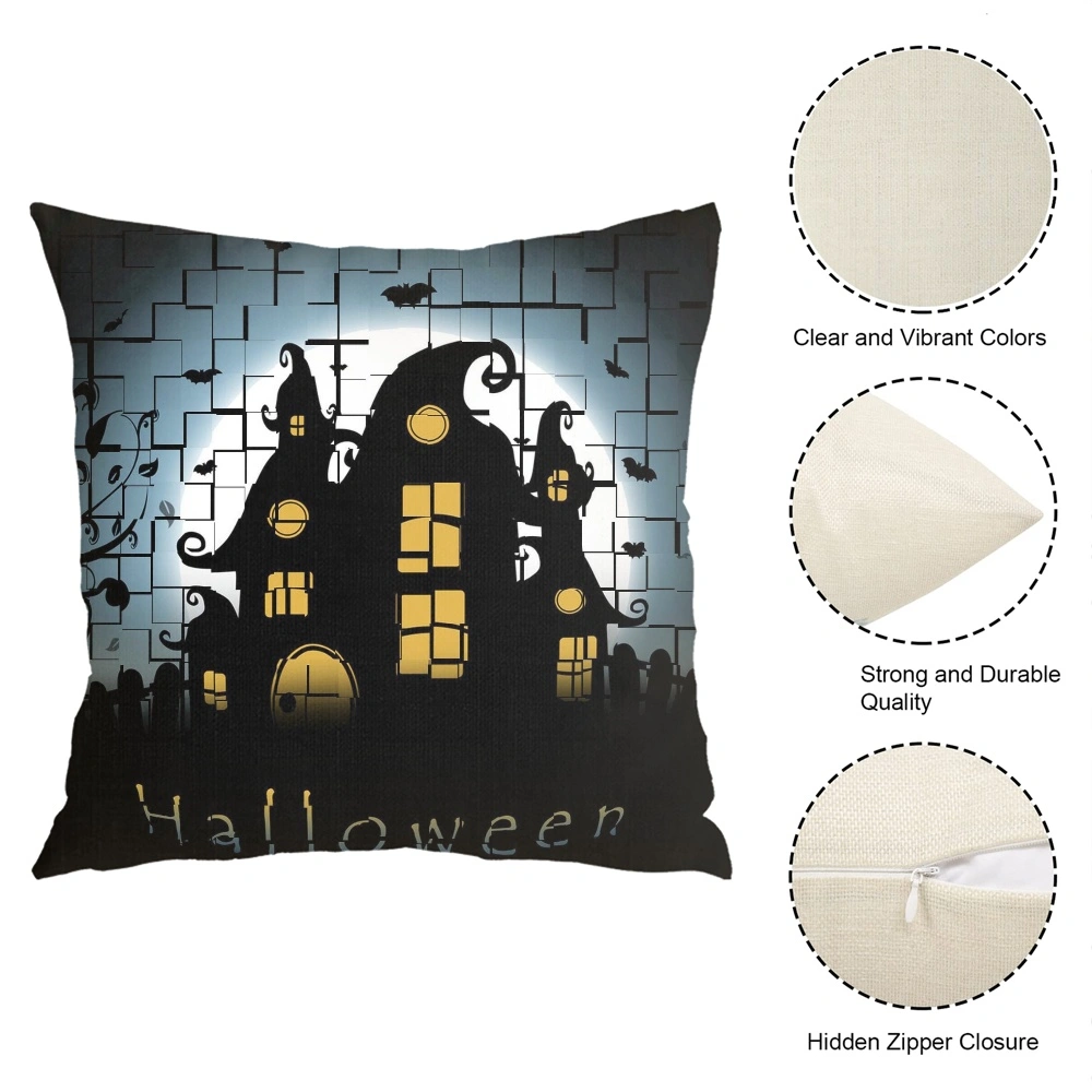 Halloween Decorative Pillow Case-Cauldron Pillow Case for Bedroom Aesthetic,#377