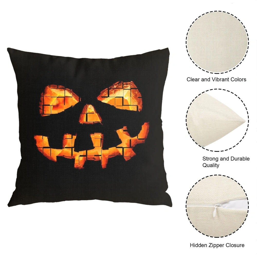 Halloween Decorative Pillow Case-Creepy Graveyard Woods Moon Night Pumpkin-Lantern Decor Pillow Case for Bedroom Aesthetic, Pillow Case Room Decor Gift,#411