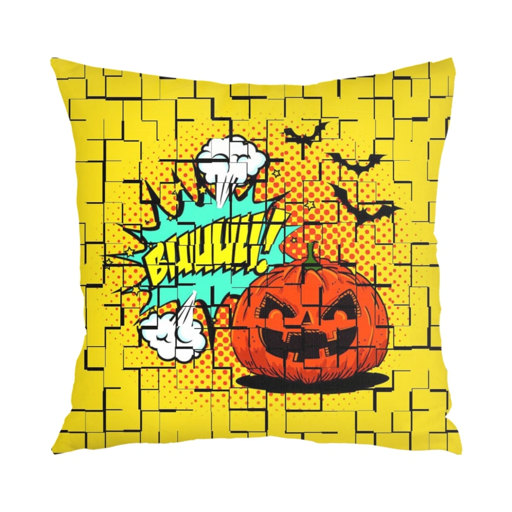 Halloween Decorative Pillow Case-Creepy Graveyard Woods Moon Night Pumpkin-Lantern Decor Pillow Case for Bedroom Living Room Dorm Home Decor,#421