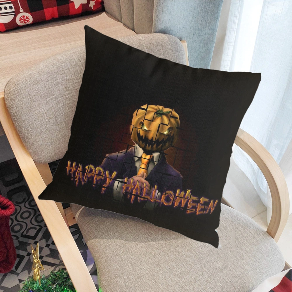 Halloween Decorative Pillow Case-Creepy Graveyard Woods Moon Night Pumpkin-Lantern Decor Pillow Case for Bedroom Living Room Dorm Home Decor,#428