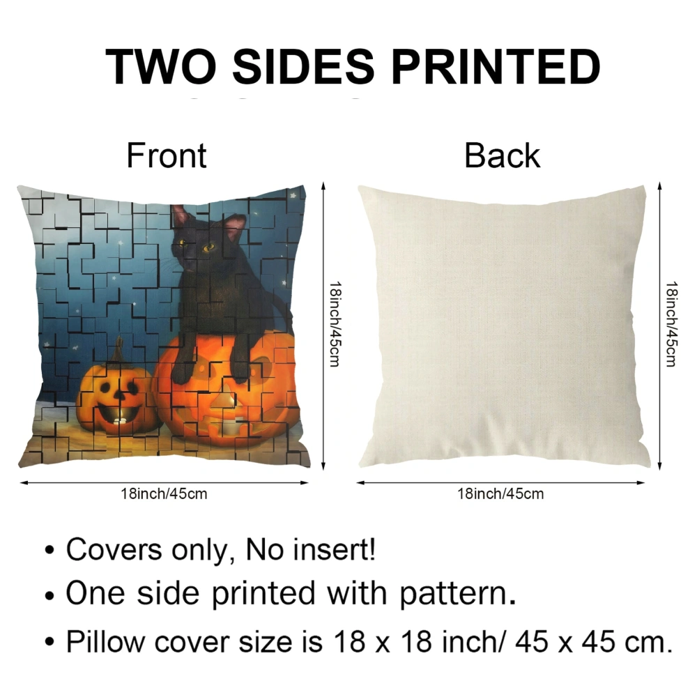 Halloween Decorative Pillow Case-Dancing Skull Pillow Case for Dorm,Bedroom,Living,Room,#482