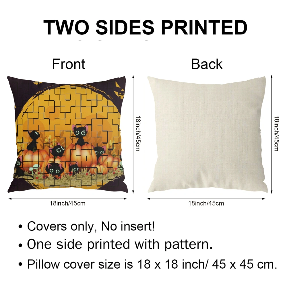 Halloween Decorative Pillow Case-Dancing Skull Pillow Case for Dorm,Bedroom,Living,Room,#481