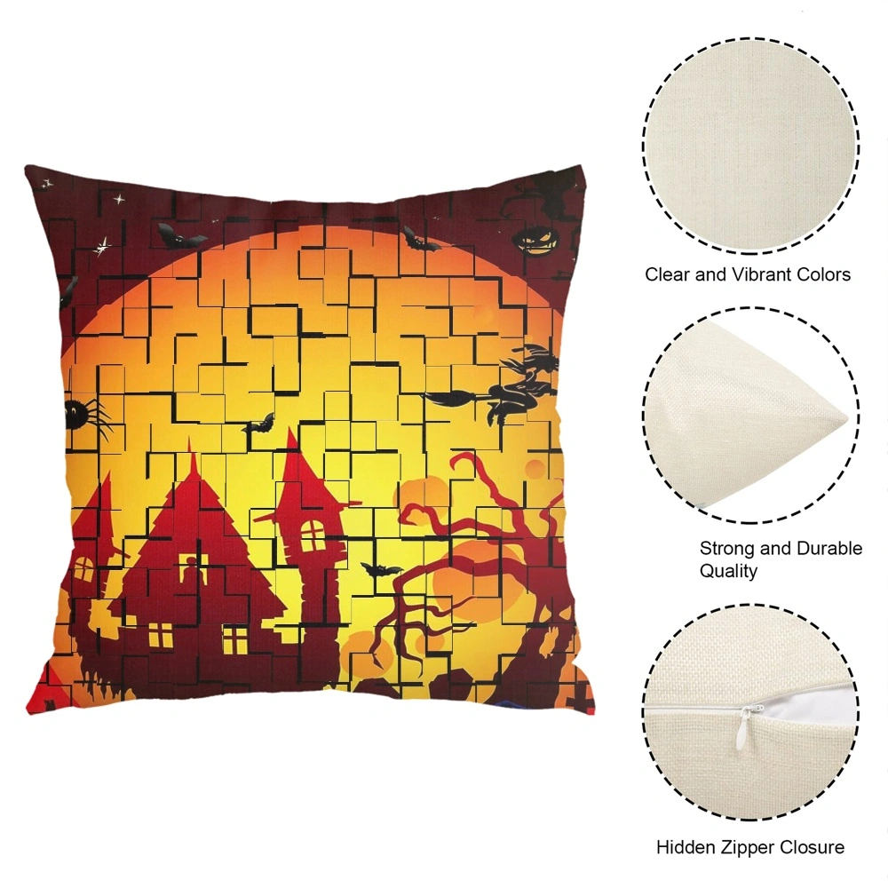 Halloween Decorative Pillow Case-Dancing Skull Pillow Case for Home Decor Living Room College Dorm Bedroom,#494