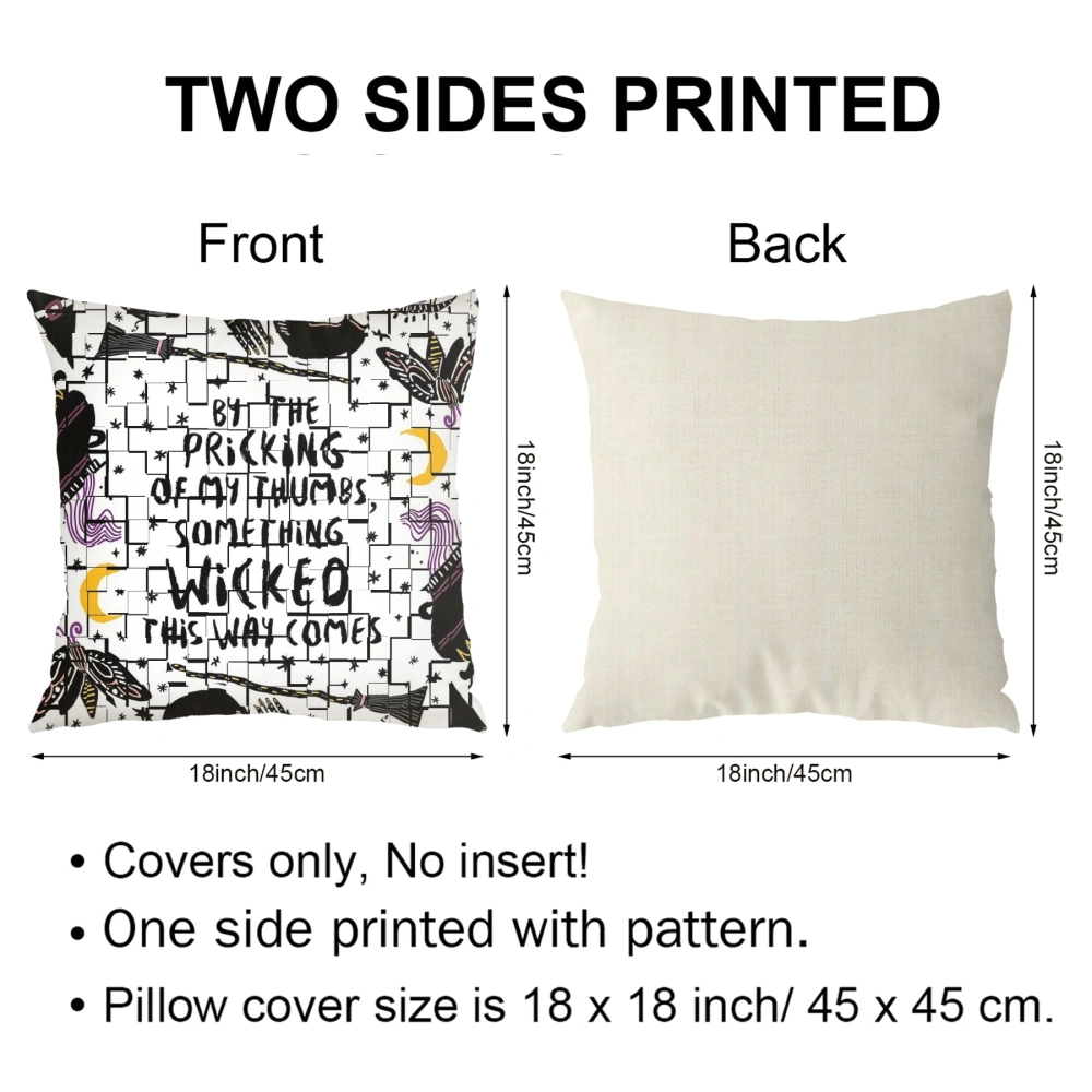 Halloween Decorative Pillow Case-Dark Halloween Pillow Case for Bedroom Living Room Indie Decor WxH,#528