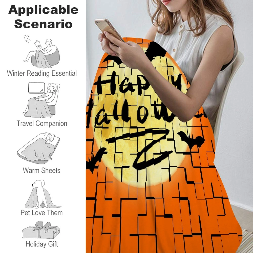 Halloween Blanket, Blanket for Bedroom Living Room Dorm Man Cave,#028