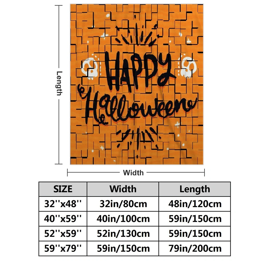 Halloween Blanket, Halloween Blanket for Bedroom Living Room College Dorm Halloween Decor Decorative Blanket,#051