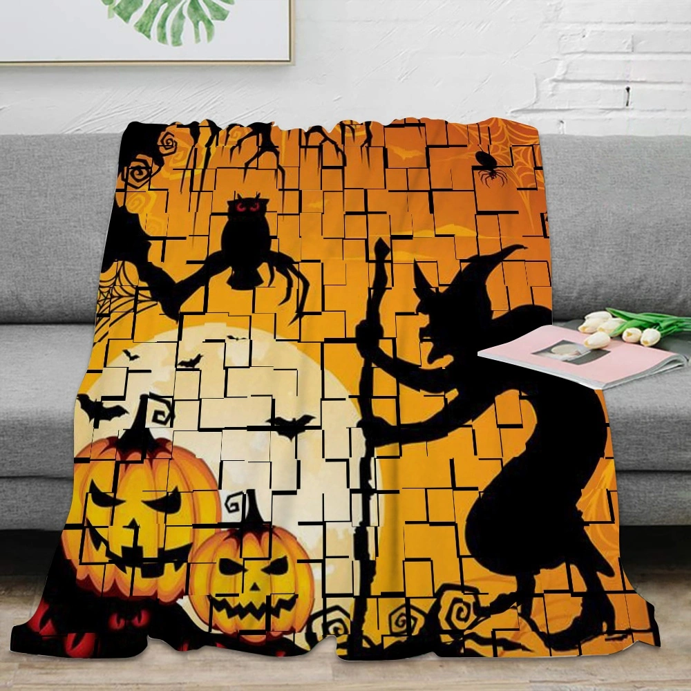 Halloween Blanket, Halloween Blanket for Bedroom Living Room College Dorm Halloween Decor Decorative Blanket,#058