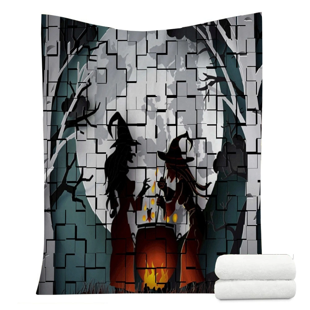 Halloween Blanket, Halloween Blanket for Bedroom Scary Goth Cemetery Blanket,#083