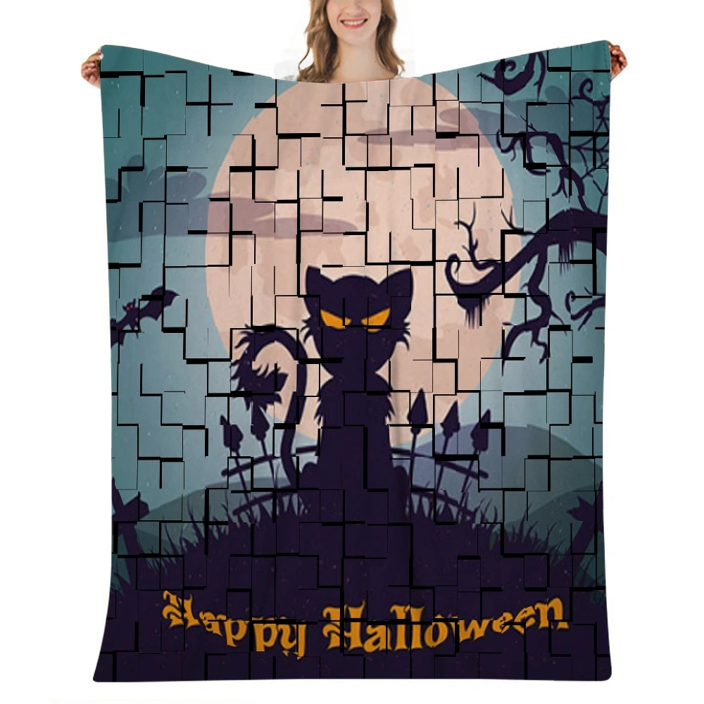 Halloween Blanket, Halloween Blanket for Bedroom Scary Goth Cemetery Blanket,#085