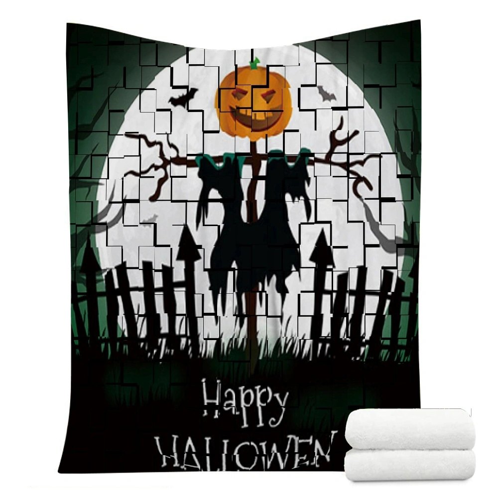 Halloween Blanket, Halloween Blanket for Bedroom Scary Goth Cemetery Blanket,#084