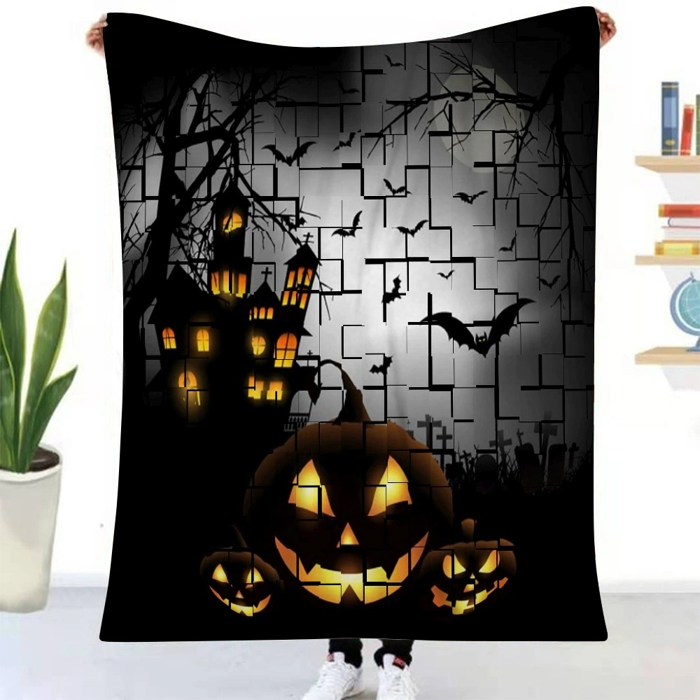 Halloween Blanket, Vintage Skeleton Magic Ouija Board Blanket for Bedroom Home Dorm Halloween Decor,#146