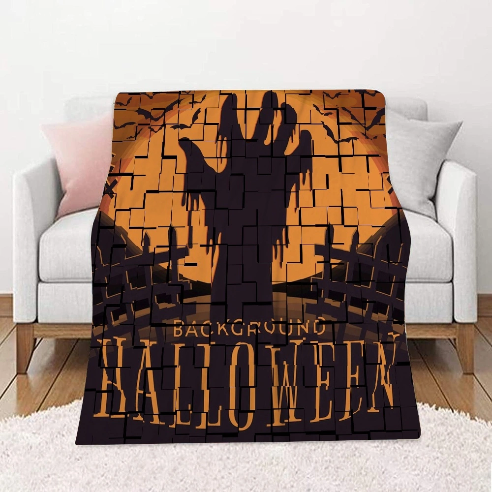 Halloween Blanket, Vintage Skeleton Magic Ouija Board Blanket for Bedroom Home Dorm Halloween Decor,#145