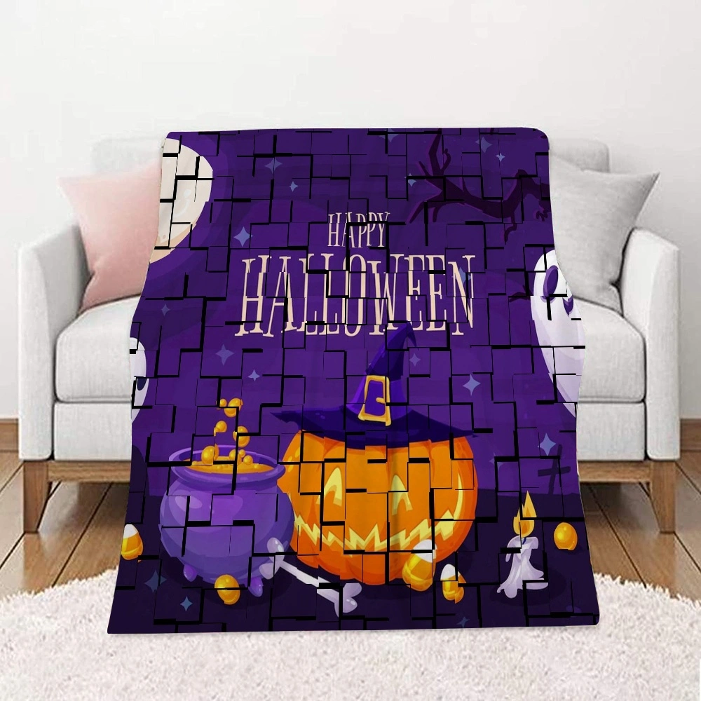 Halloween Blanket, Vintage Skeleton Magic Ouija Board Blanket for Dorm Room Decor,#154