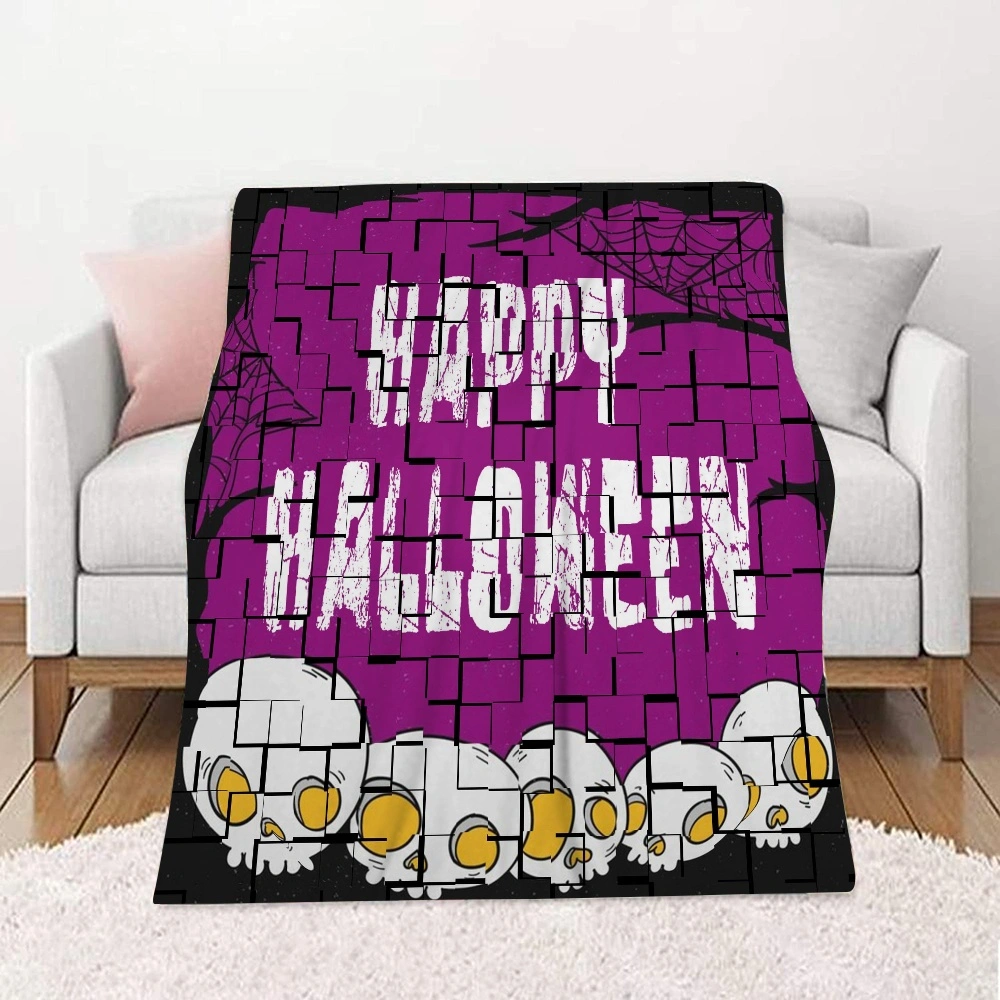 Halloween Blanket, Vintage Skeleton Magic Ouija Board Blanket for Living Room College Dorm Decor,#162