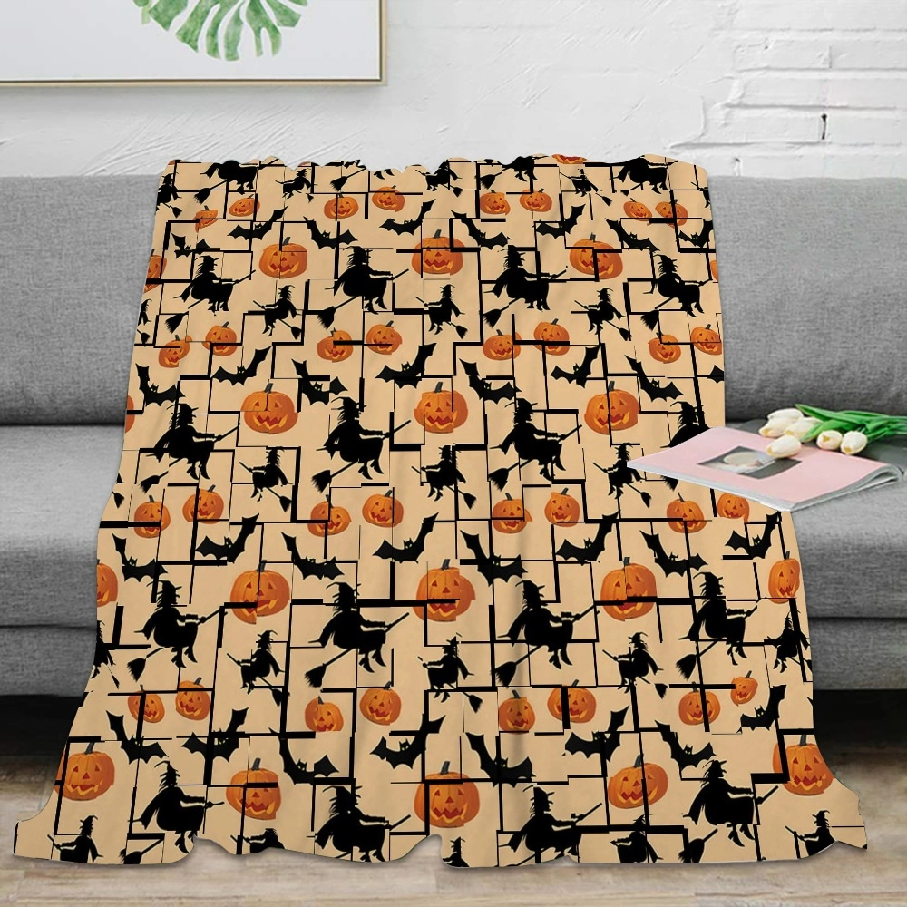 Halloween Blanket-Autumn Thanksgiving Pumpkin Maple Leaves Sunflower Blanket for Living Room Dorm,#225