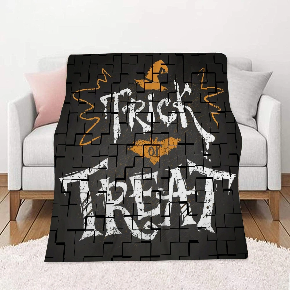 Halloween Blanket-Bat Skull Blanket for Bedroom Living Room College Dorm Halloween Decor Decorative Blanket,#282