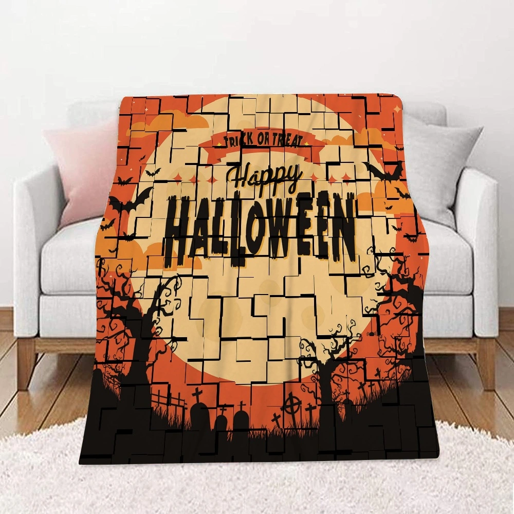 Halloween Blanket-Bat Skull Blanket for Kids Bedroom Living Dining Room Party,#296