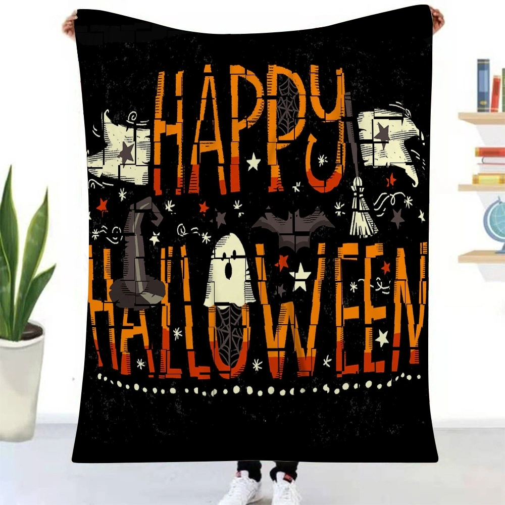 Halloween Blanket-Bat Skull Blanket for Kids Bedroom Living Dining Room Party,#295