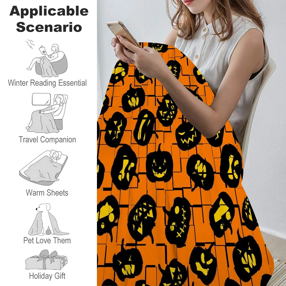 Halloween Blanket-Bat Tomb Blanket for Bedroom Room Dorm Home Decor,#312