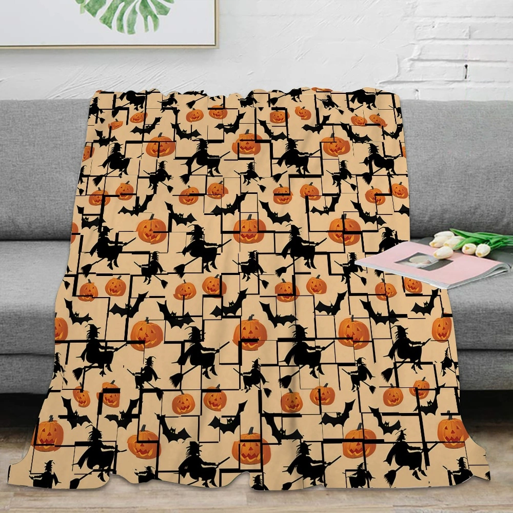 Halloween Blanket-Bat Tomb Blanket for Indoor Outdoor Kitchen Home Decoration Curtain Balcony Partition Halloween theme Blue,#323