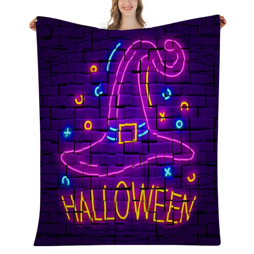 Halloween Blanket-Batwing Skeleton Blanket for Bedroom Aesthetic,Rich Colors With Mushrooms and Skull Kisses Look so Blanket,#332