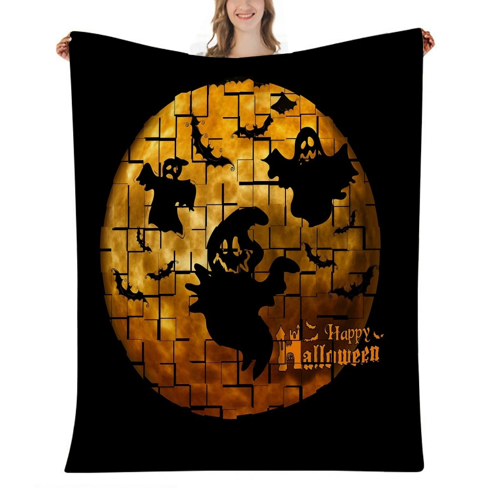 Halloween Blanket-Batwing Skeleton Blanket for Bedroom Aesthetic,Rich Colors With Mushrooms and Skull Kisses Look so Blanket,#337