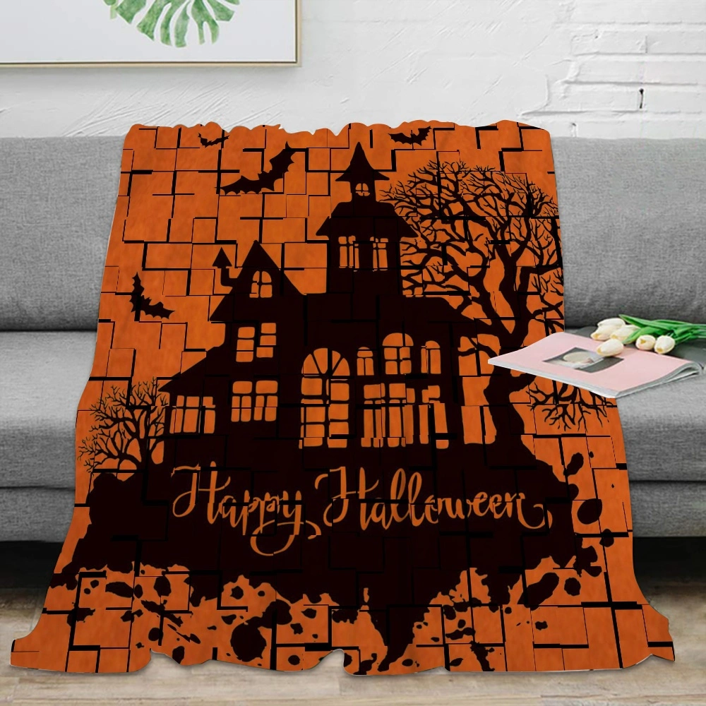 Halloween Blanket-Batwing Skeleton Blanket for Bedroom Living Room Decor,#352