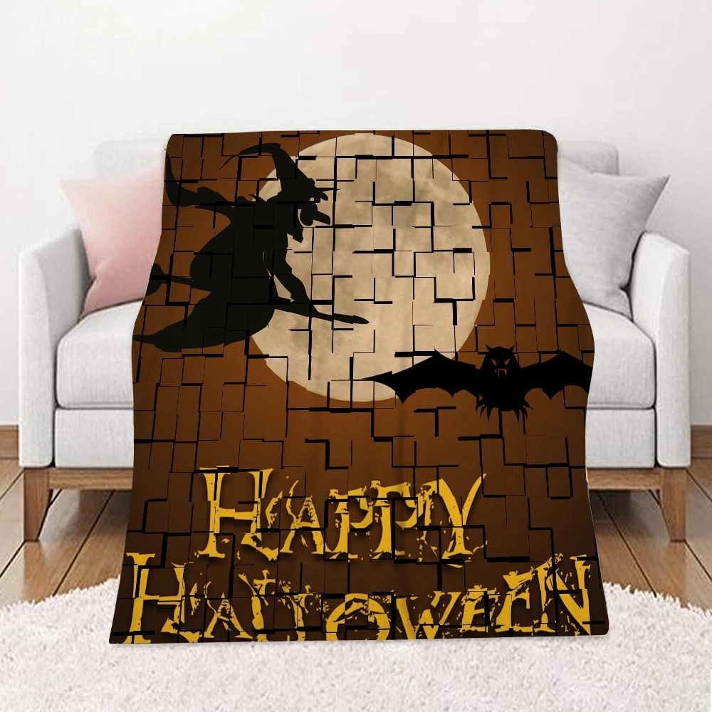 Halloween Blanket-Batwing Skeleton Blanket for Bedroom Living Room Dorm Home Decor,#365