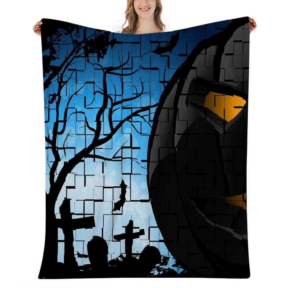 Halloween Blanket-Batwing Skeleton Blanket for Kids Bedroom Dorm Home Decor,#371