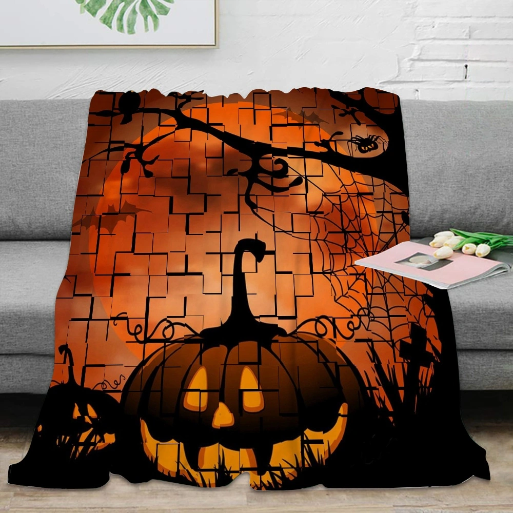 Halloween Blanket-Broomstick Blanket for Bedroom Aesthetic Pink Skeleton Botanical Blanket,#383