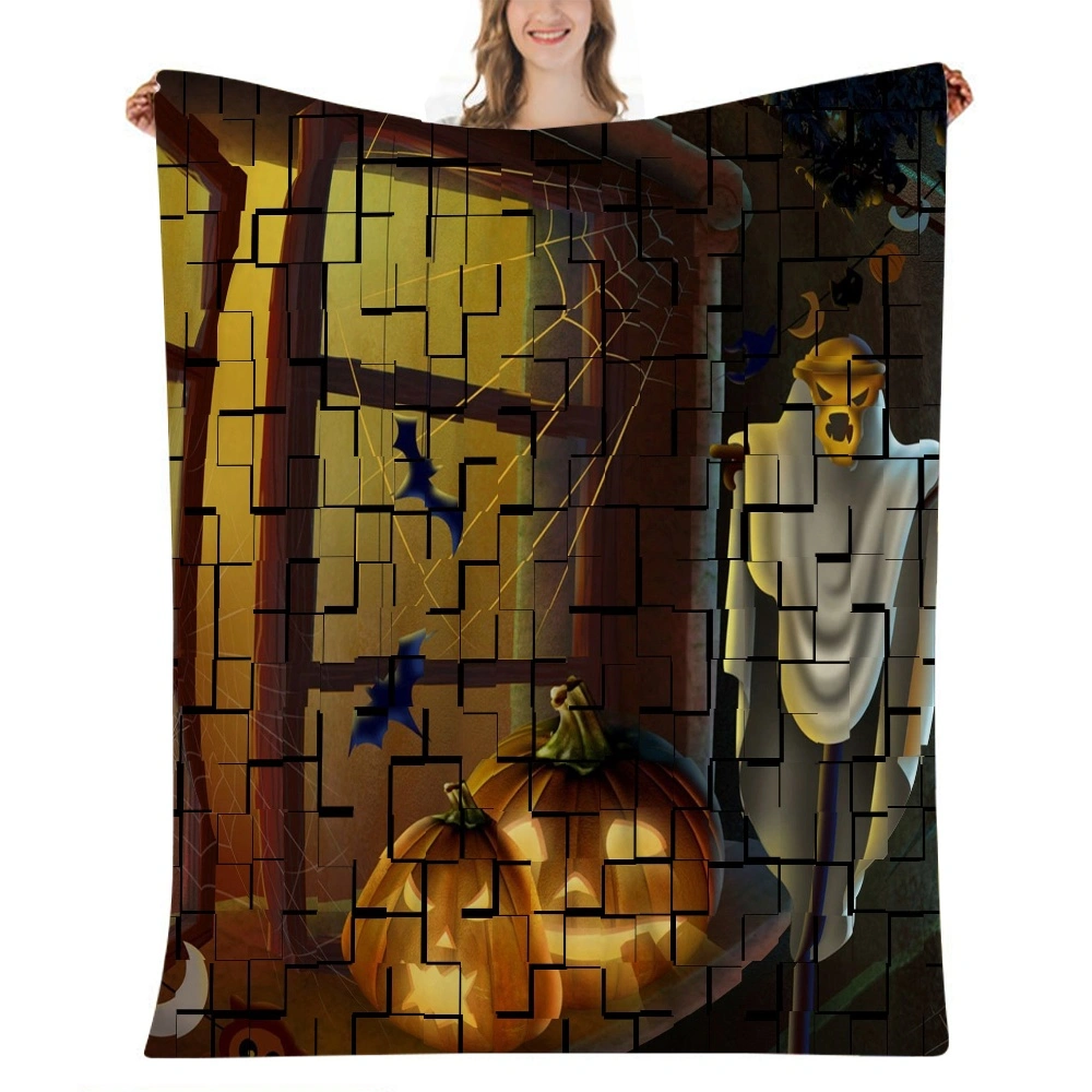 Halloween Blanket-Broomstick Blanket for Bedroom Living Room Decor,,#392