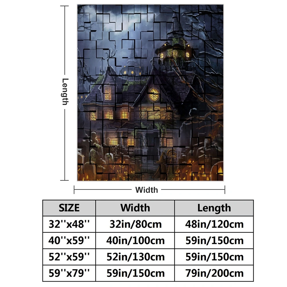 Halloween Blanket-Broomstick Blanket for Home Decor Living Room College Dorm Bedroom,#406