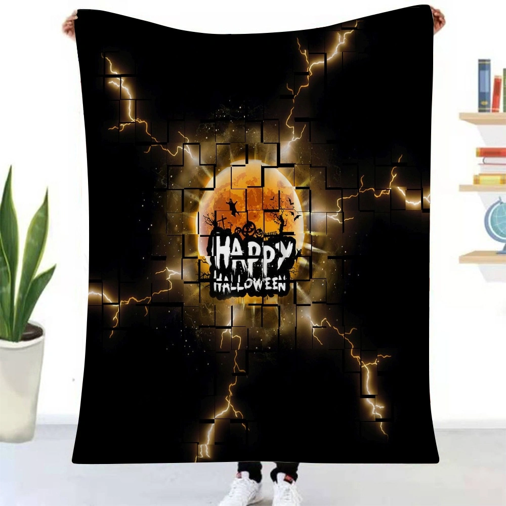 Halloween Blanket-Broomstick Blanket for Living Room Bedroom Dorm, apestry Decor,#417