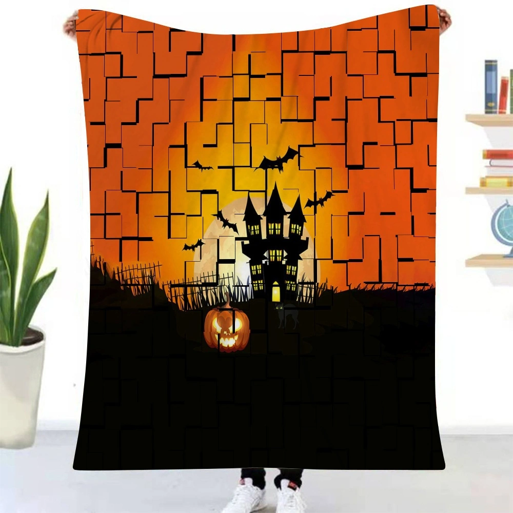 Halloween Blanket-Broomstick Blanket for Living Room Bedroom Dorm, apestry Decor,#415