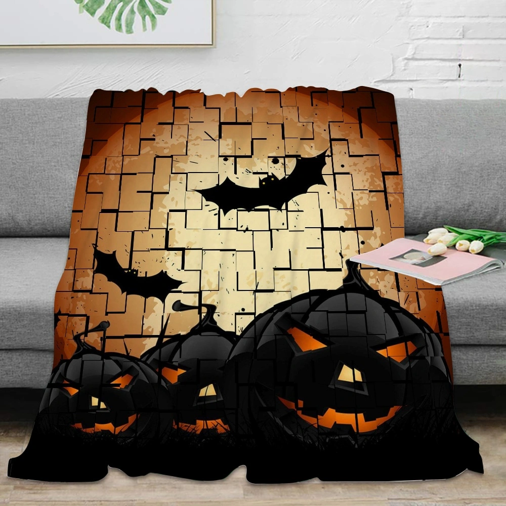 Halloween Blanket-Candy Blanket for Bedroom Full Moon Bats Scary Horror Night Sky Blanket Living Room College Dorm,#425