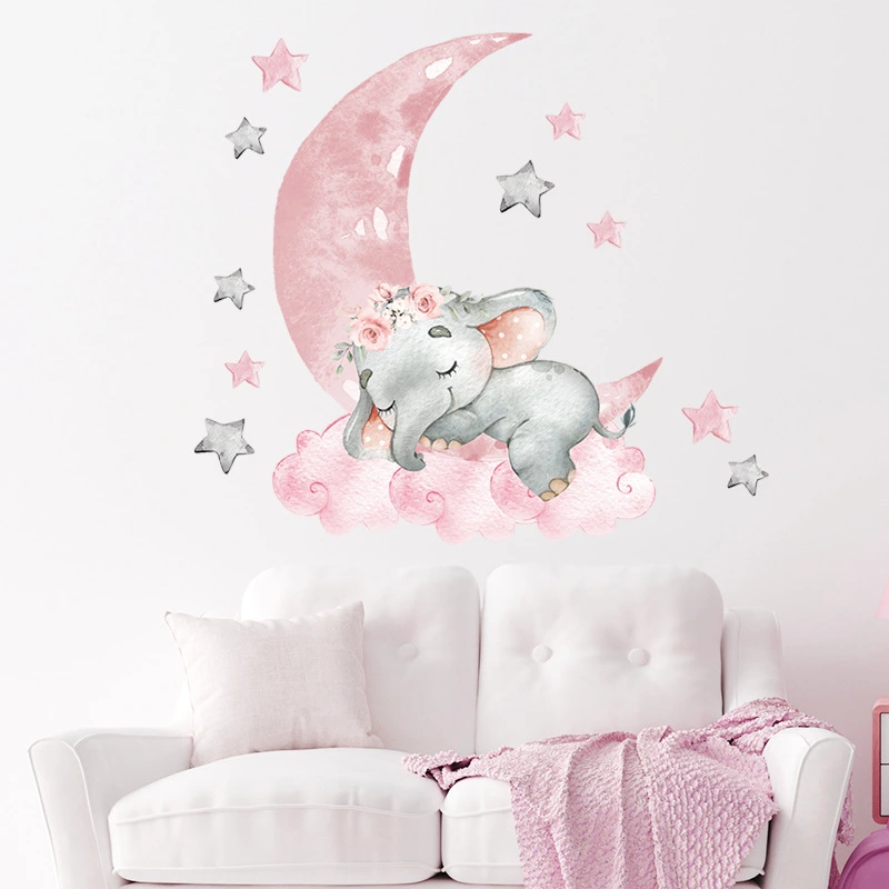 Moon XINGX Sleeping Elephant Wall Sticker