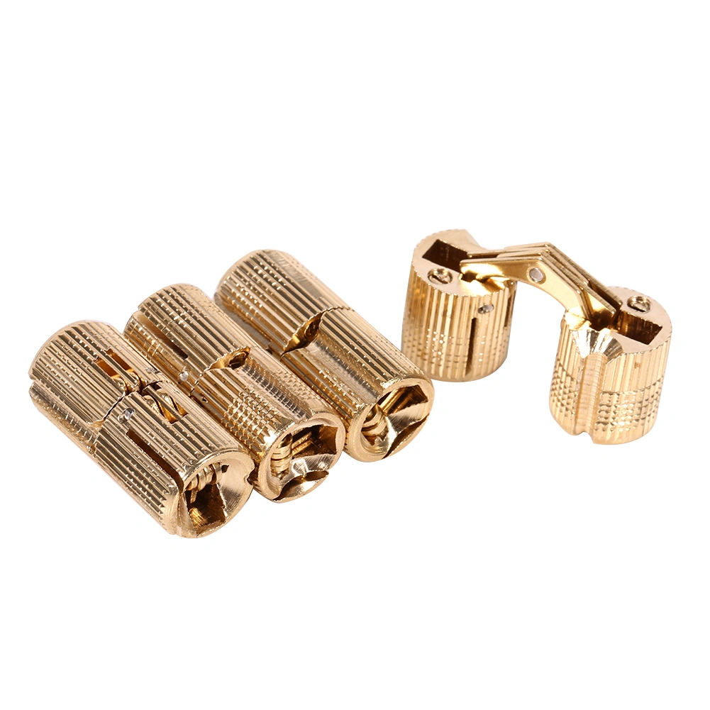 4pcs/pack Copper Cabinet Door Concealed Barrel Hinge for Worktops DIY Project 14mm