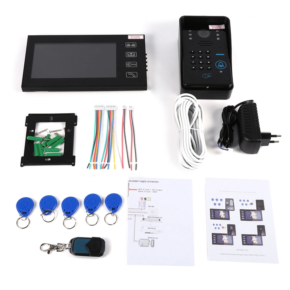 7' Touch LCD RFID Video Phone Intercom Doorbell Home Security Password System