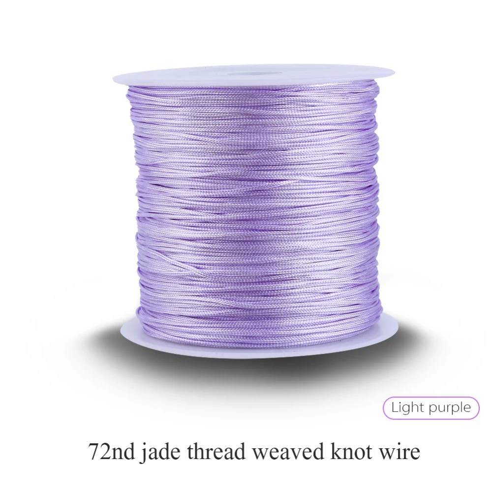 100M x 0.8mm Nylon Chinese Knot Cord Rattail Macrame Shamballa Thread String Light Purple