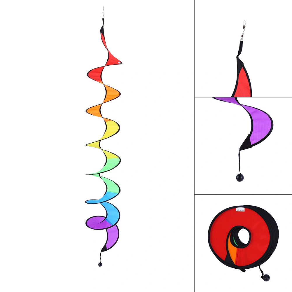 Foldable 140cm Spiral Windmill Colorful Wind Spinners Tent Garden Yard