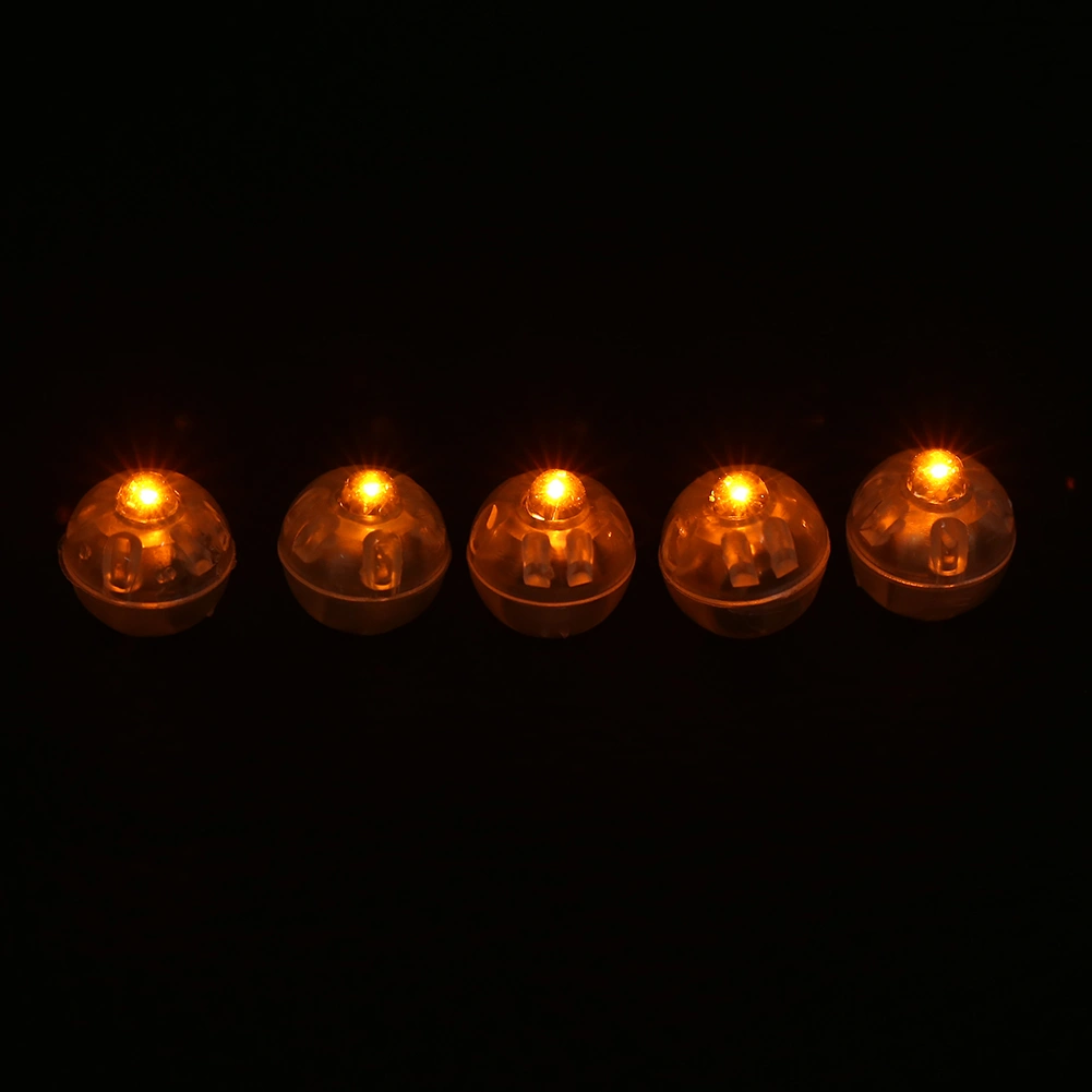 100Pcs/lot Round Flash Ball Lamps Balloon Lights Christmas Wedding Party Decoration Yellow