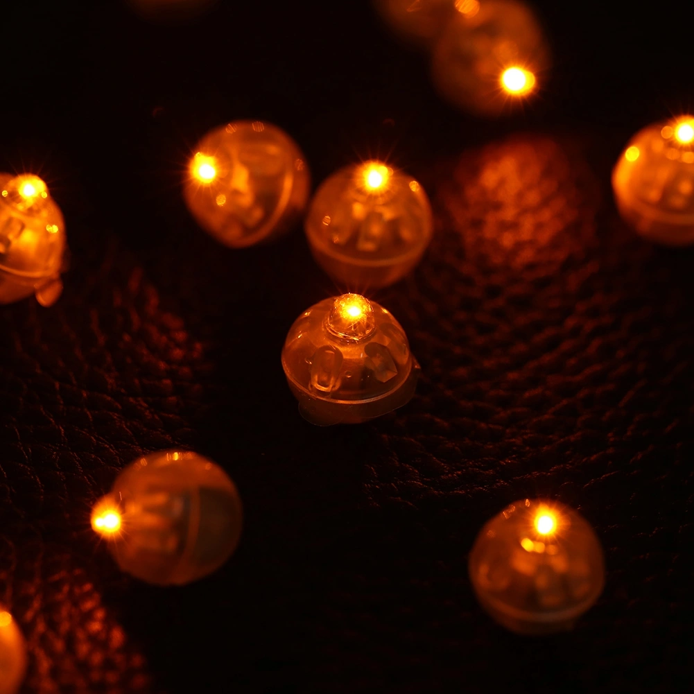 100Pcs/lot Round Flash Ball Lamps Balloon Lights Christmas Wedding Party Decoration Yellow