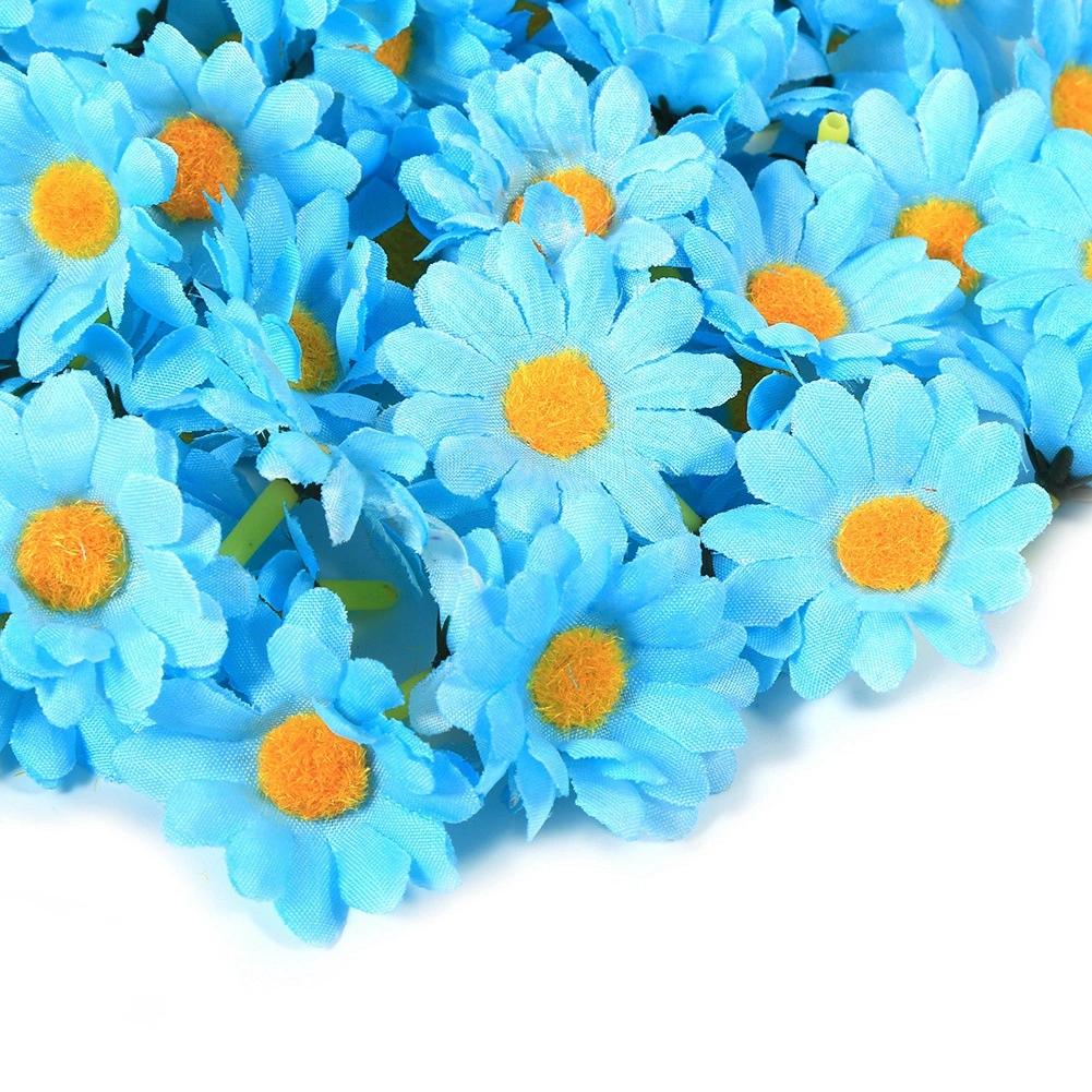 100PCS Gerbera Daisy 4cm Artificial Flower Heads Wholesale Lot Craft Wedding (#10 Light Blue)