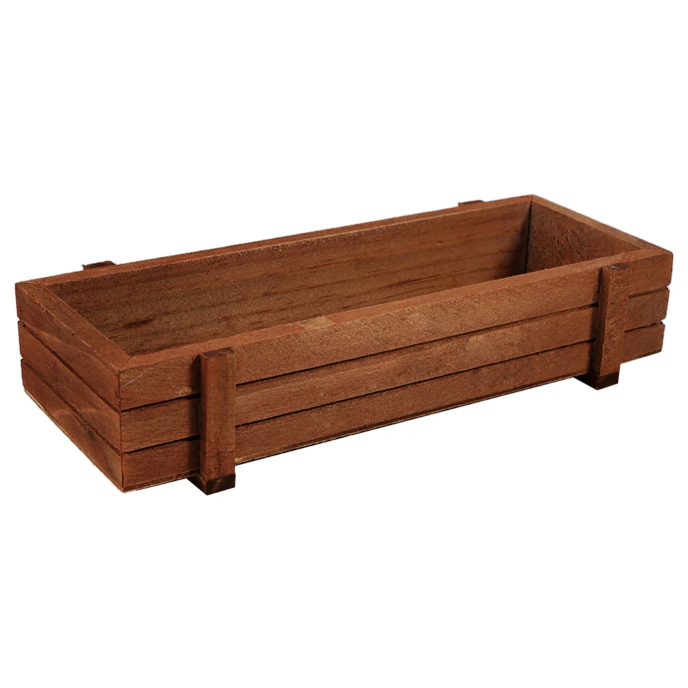 Indoor/Outdoor Wooden Herb Flower Succulent Planter Box Home Garden Rectangle Storage box